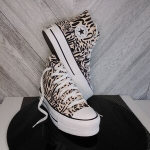 Converse Chuck Taylor ALL⭐STAR Platform Hi-Top "Jungle Art" Sneaker Sz:US 6 (W)